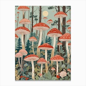 Red Mushrooms Canvas Print