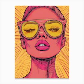 Pop Girl In Sunglasses Canvas Print