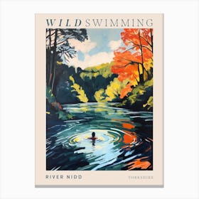 Wild Swimming At River Nidd Yorkshire 3 Poster Canvas Print