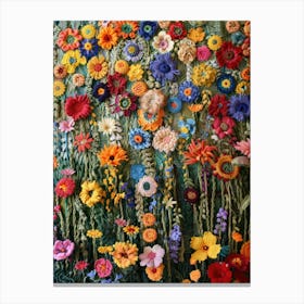 Wild Flowers Knitted In Crochet 1 Canvas Print
