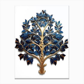 Blue And Gold Tree Of Life Canvas Print