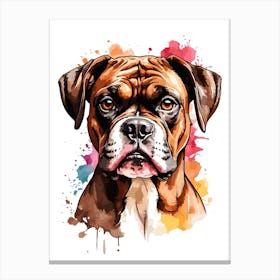 Boxer Dog Face Canvas Print