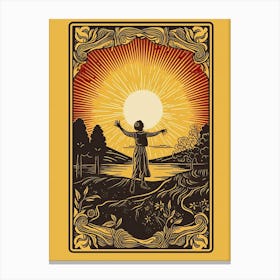 The Sun Tarot Card, Vintage 0 Canvas Print