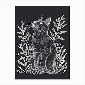 Chartreux Cat Minimalist Illustration 2 Canvas Print