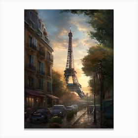 Eiffel Tower Paris France Dominic Davison Style 13 Canvas Print