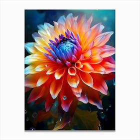 rainbow close up flower Canvas Print