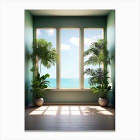 Empty Room With Plants Canvas Print
