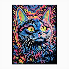 Cosmic Purrsuit, Psychedelic Cats series Canvas Print