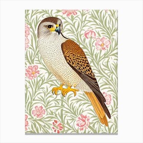 Falcon William Morris Style Bird Canvas Print