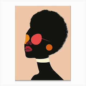 Afro Girl With Sunglasses Canvas Print