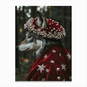 Wolf In Red Costume Canvas Print