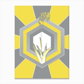 Vintage Corn Lily Botanical Geometric Art in Yellow and Gray n.281 Canvas Print