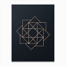 Abstract Geometric Gold Glyph on Dark Teal n.0243 Canvas Print