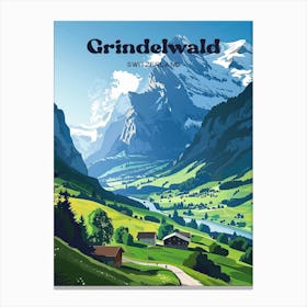 Grindelwald Switzerland Village Travel Art Toile