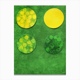 Yellow And Green Circles Canvas Print