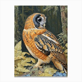 Australian Masked Owl Relief Illustration 1 Canvas Print