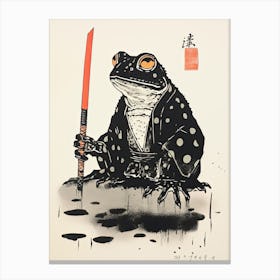 Frog Samurai,  Matsumoto Hoji Inspired Japanese 1 Canvas Print