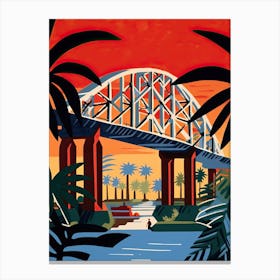 Howrah Bridge, West Bengal, India Colourful 1 Canvas Print