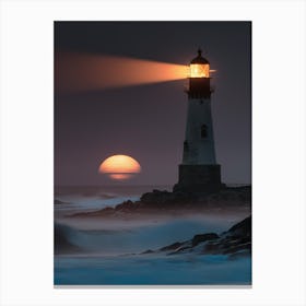 Lighthouse At Sunset Canvas Print