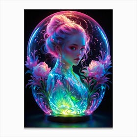 Asian Girl In A Glass Ball Canvas Print