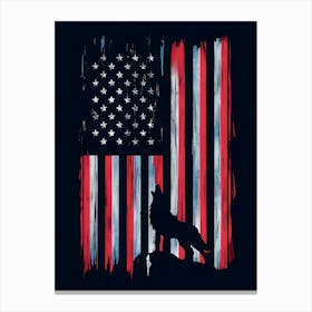 American Flag Wolf Canvas Print