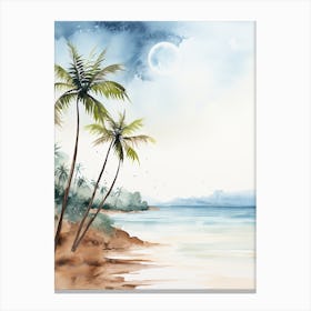 Watercolour Of Playa Manuel Antonio   Manuel Antonio National Park Costa Rica 2 Canvas Print