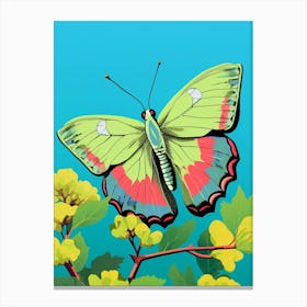 Pop Art Green Hairstreak Butterfly 1 Canvas Print