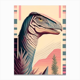 Utahraptor Pastel Dinosaur Canvas Print
