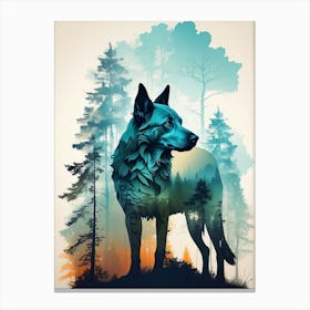 Wolf In The Forest Canvas Print