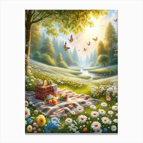 Picnic In The Garden Canvas Print