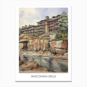 Wisconsin Dells Watercolor 3travel Poster Canvas Print