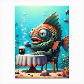 Fish At A Table Canvas Print