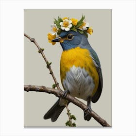 Bird In A Crown Canvas Print