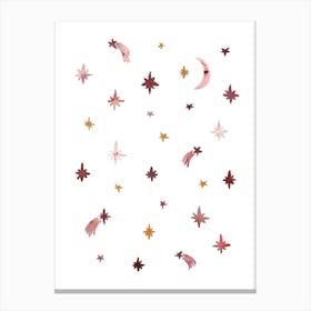 Moon and Stars , Astrology , Hand-painted Art print Canvas Print