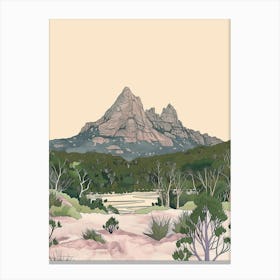 Cradle Mountain Australia Color Line Drawing (1) Canvas Print