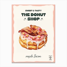 Maple Bacon Donut The Donut Shop 3 Canvas Print