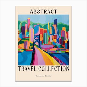 Abstract Travel Collection Poster Vancouver Canada 1 Canvas Print