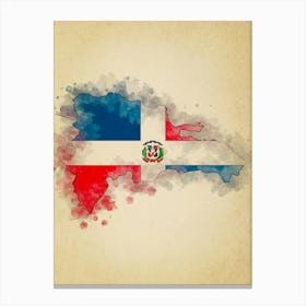 Dominican Republic Flag Vintage Canvas Print