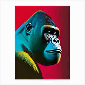 Gorilla With Thinking Face Gorillas Primary Colours 3 Canvas Print