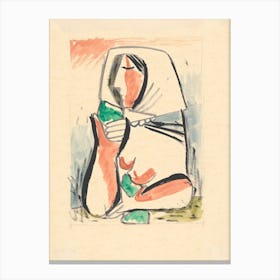 A Woman In A Scarf, Mikuláš Galanda Canvas Print