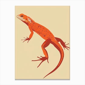 Orange Chuckwalla Abstract Modern Illustration 3 Canvas Print