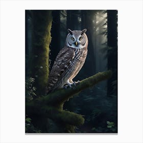 The Deep Forest Path Where An Owl Perches Canvas Print