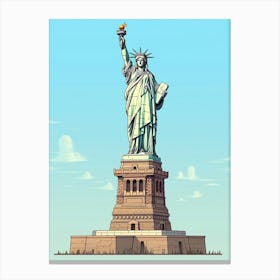 Statue Of Liberty Pixel Art 2 Canvas Print