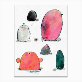 Collection Of Colourful Cute Stones Canvas Print