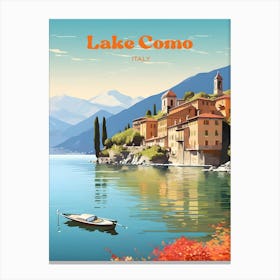 Lake Como Italy Lakeside Travel Art Canvas Print