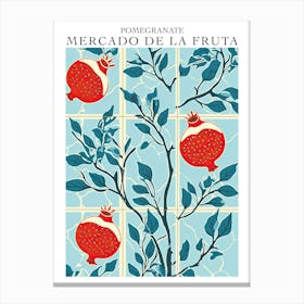 Mercado De La Fruta Pomegranate Illustration 5 Poster Canvas Print