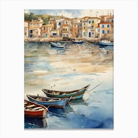 Boats In The Harbor Canvas Print