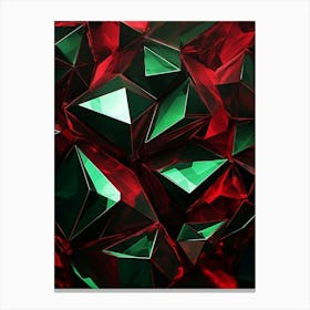 Abstract - Red Green Diamonds Canvas Print