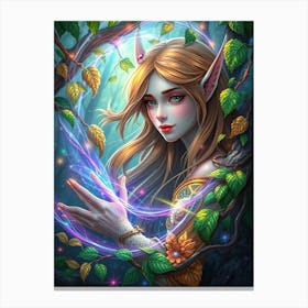 Flux Schnell Scene Iridescent Energy Swirling Around Her The C 1 Canvas Print