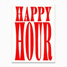 Happy Hour Red Print Canvas Print